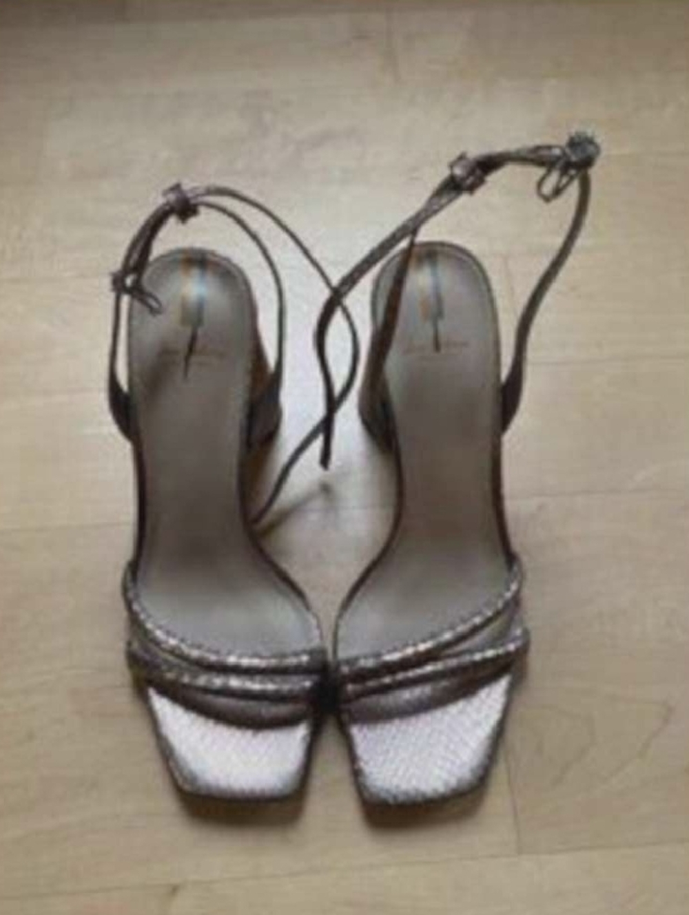Nordstrom Metallic Bronze Strappy Heeled Sandals